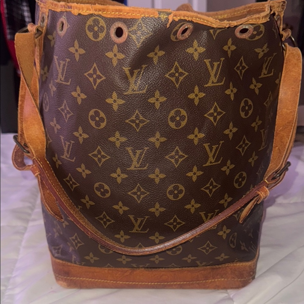 Louis Vuitton Brown and Tan Monogram Bucket Bag
